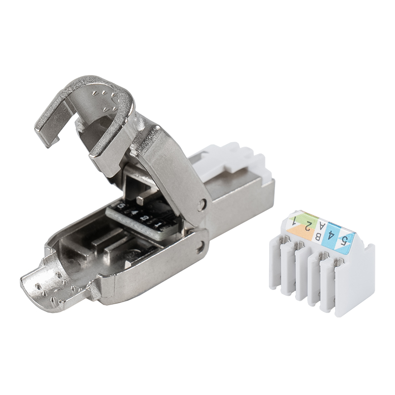 Cat6A afgeschermde, neerklapbare RJ45-connector zonder gereedschap RJ-602S-1-C6A Cat6A afgeschermde, neerklapbare RJ45-connector zonder gereedschap RJ-602S-1-C6A