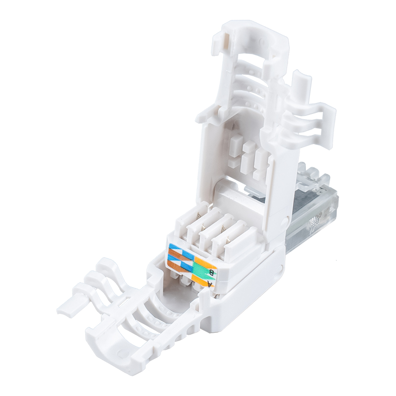 Cat6A niet-afgeschermde, gereedschapsloze RJ45-connector (met vleugels)RJ-688X-C6A Cat6A niet-afgeschermde, gereedschapsloze RJ45-connector (met vleugels)RJ-688X-C6A