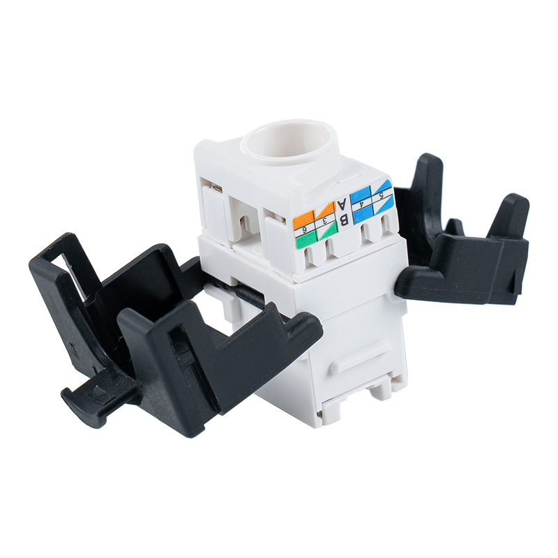 C6A Niet-afgeschermde 180° tolloze keystone-aansluiting (met kabelhouder en sluiter) SM-2335BCH8C6A C6A Niet-afgeschermde 180° tolloze keystone-aansluiting (met kabelhouder en sluiter) SM-2335BCH8C6A