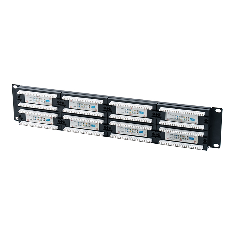 Cat5e 19-inch 2U niet-afgeschermd 48-poorts patchpaneel (IDC voor twee doeleinden; met plastic kartonnen inzetstuk) SP-3204D48-C5E Cat5e 19-inch 2U niet-afgeschermd 48-poorts patchpaneel (IDC voor twee doeleinden; met plastic kartonnen inzetstuk) SP-3204D48-C5E