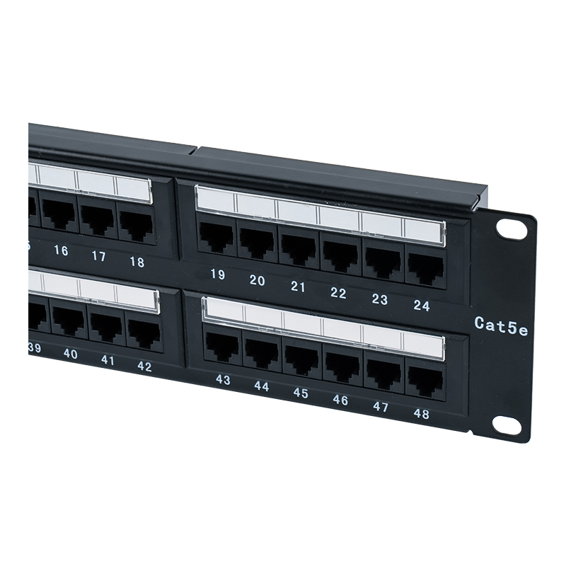 Cat5e 19-inch 2U niet-afgeschermd 48-poorts patchpaneel (IDC voor twee doeleinden; met plastic kartonnen inzetstuk) SP-3204D48-C5E Cat5e 19-inch 2U niet-afgeschermd 48-poorts patchpaneel (IDC voor twee doeleinden; met plastic kartonnen inzetstuk) SP-3204D48-C5E