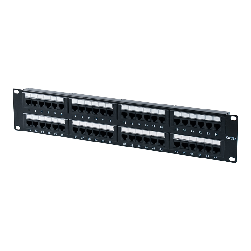 Cat5e 19-inch 2U niet-afgeschermd 48-poorts patchpaneel (IDC voor twee doeleinden; met plastic kartonnen inzetstuk) SP-3204D48-C5E
