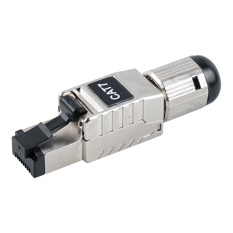 Cat7 afgeschermde gereedschapsloze RJ45-connector (met zwarte plastic veerclip) RJ-G60S-1-C7 Cat7 afgeschermde gereedschapsloze RJ45-connector (met zwarte plastic veerclip) RJ-G60S-1-C7