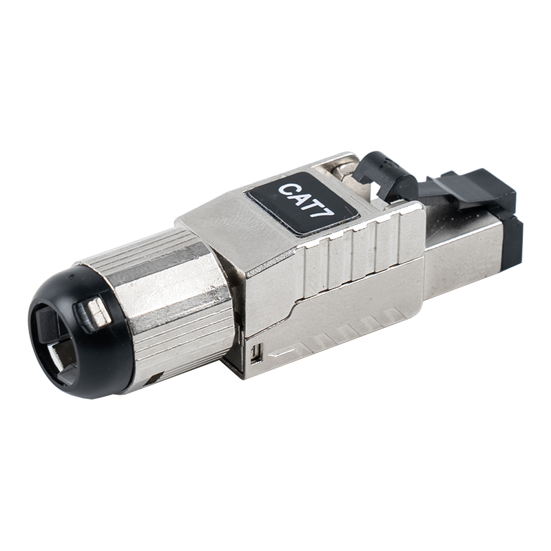Cat7 afgeschermde gereedschapsloze RJ45-connector (met zwarte plastic veerclip) RJ-G60S-1-C7