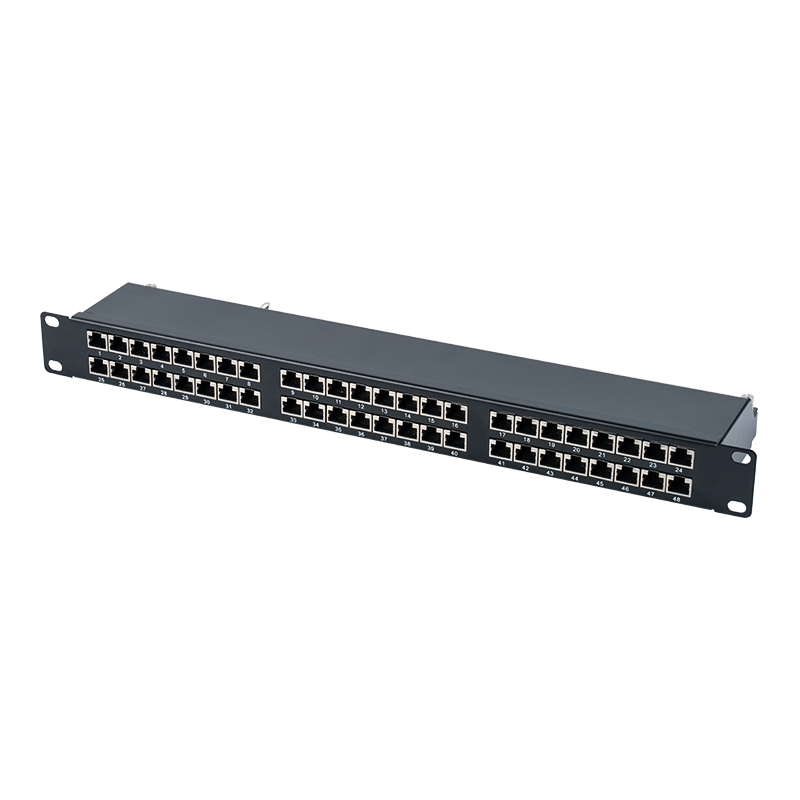 Cat6e 19-inch 1U afgeschermd 48-poorts patchpaneel SP-3262SK48-C6A