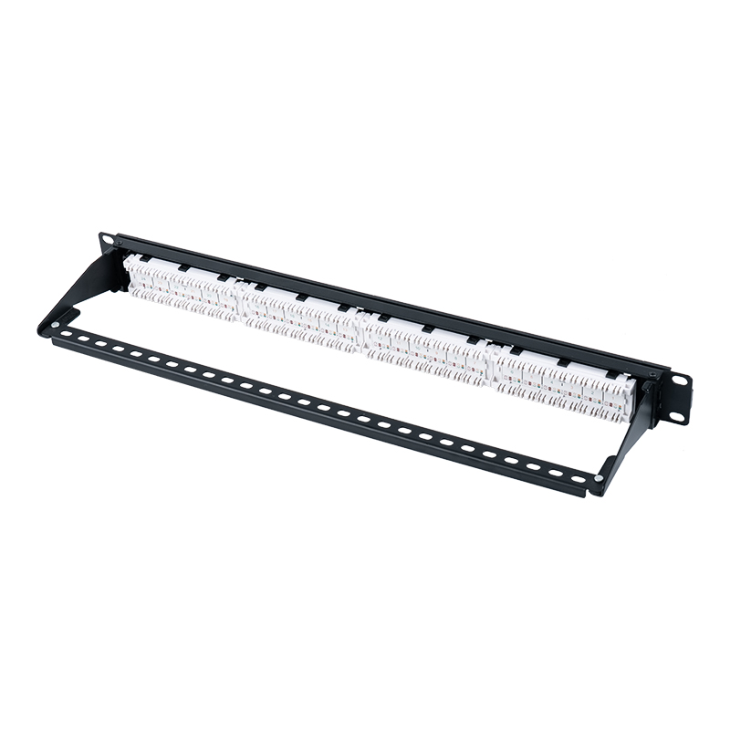 Cat5e 19-inch 1U niet-afgeschermd patchpaneel met 24 poorten (plastic opklapbaar venster) SP-3410D24-C5E Cat5e 19-inch 1U niet-afgeschermd patchpaneel met 24 poorten (plastic opklapbaar venster) SP-3410D24-C5E