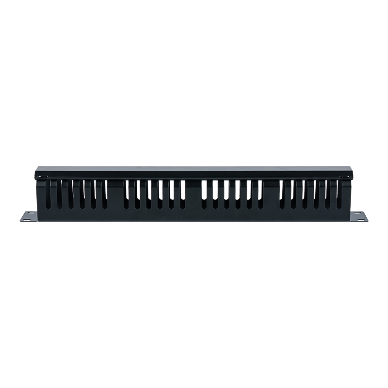 19-inch 1U kunststof kabelbeheerpaneel (24 sleuven met deksel) SP-3802-1U 19-inch 1U kunststof kabelbeheerpaneel (24 sleuven met deksel) SP-3802-1U