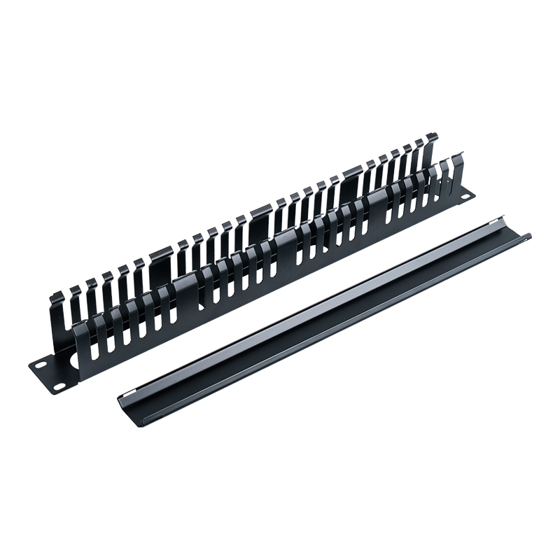 19-inch 1U kunststof kabelbeheerpaneel (24 sleuven met deksel) SP-3802-1U 19-inch 1U kunststof kabelbeheerpaneel (24 sleuven met deksel) SP-3802-1U