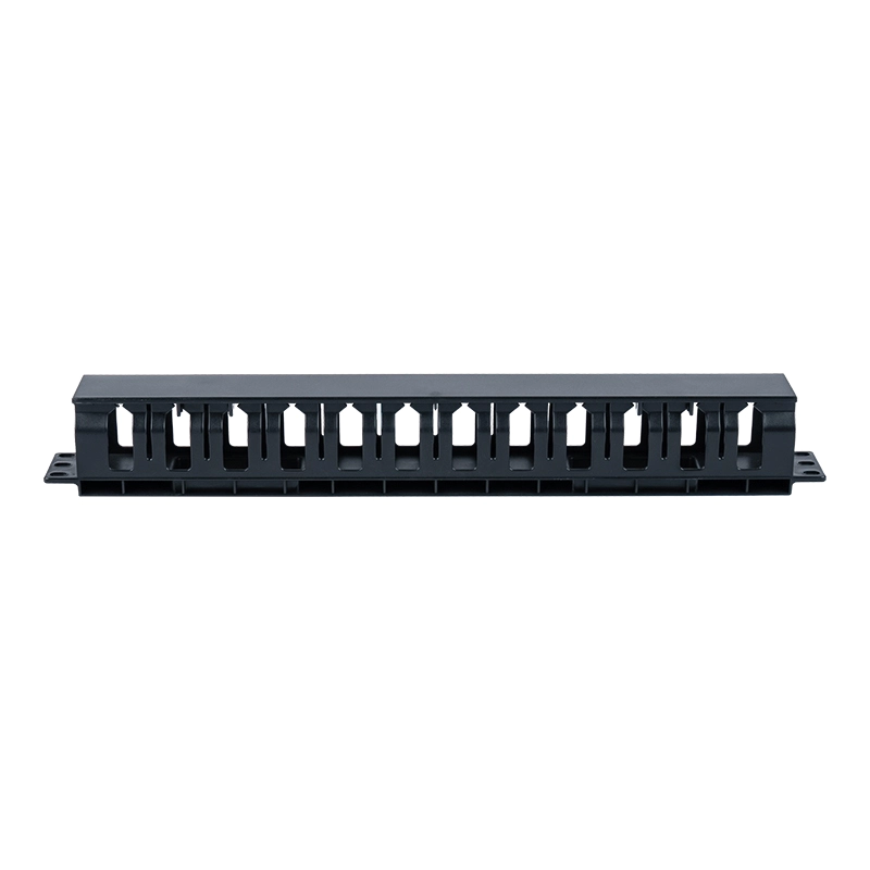 19-inch 1U kunststof kabelbeheerpaneel (12 sleuven met deksel) SP-3803-1U