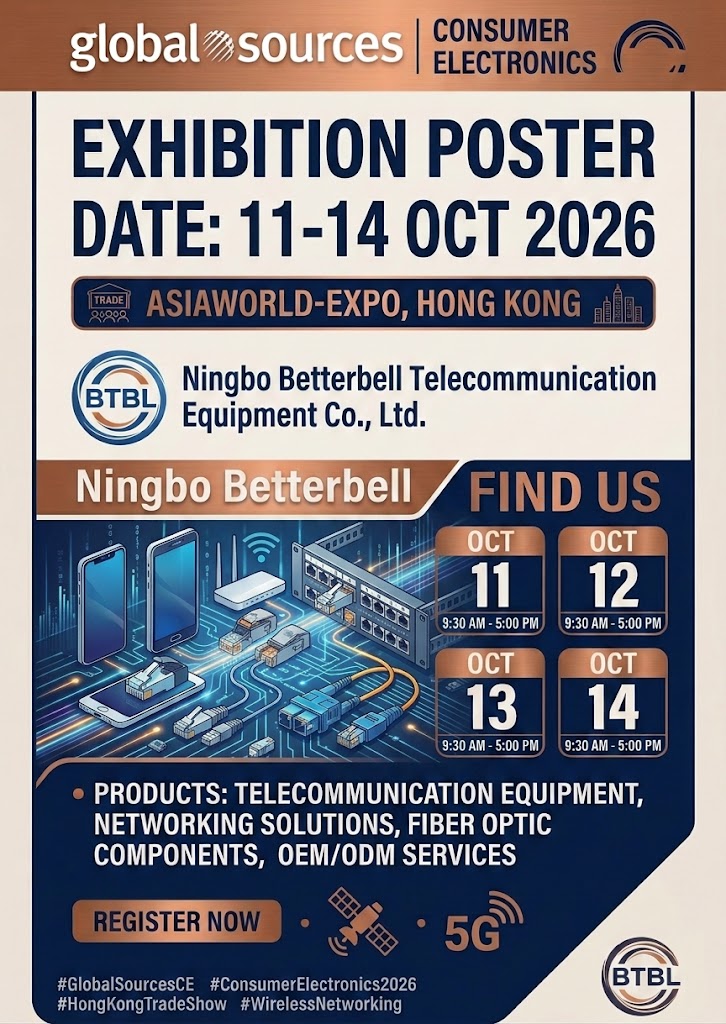 Maak kennis met Ningbo Betterbell (BTBL) op Global Sources Consumer Electronics (Hong Kong) 2026!